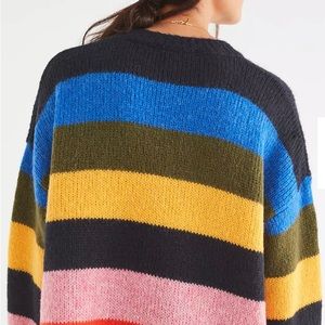 UO Kari Oversized Rainbow Stripe Sweater XS